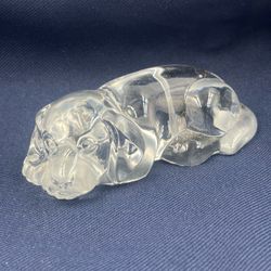 Princess House Lead Crystal Puppy Figurine Vintage Glass Pet Collection