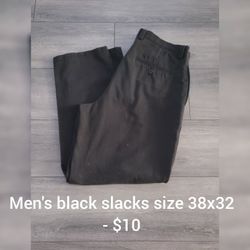 Men's Black Slacks Size 38x32