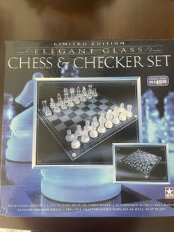 Chess &checker Set Limited Edition Elegant Glass