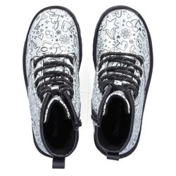 Skechers Girls' Gravlen Hi - Doodle Down Combat Boots