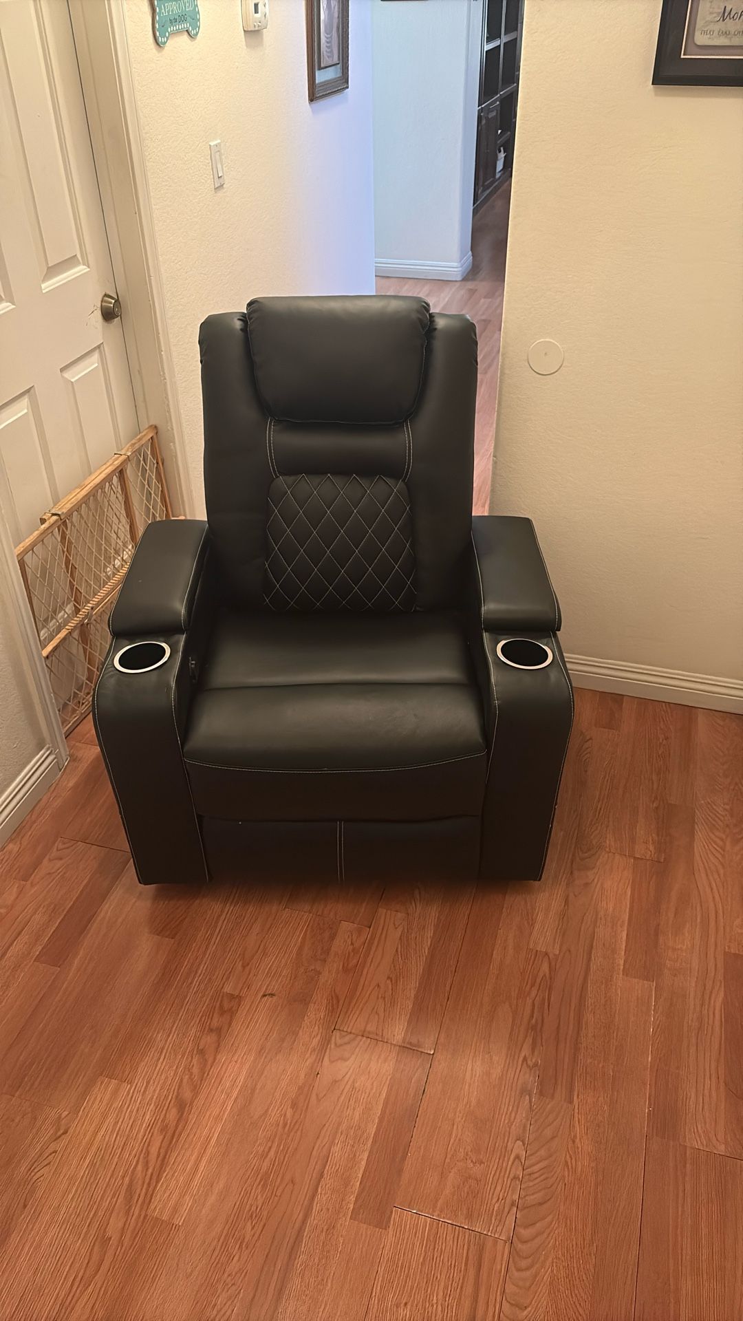 ANJ PU Leather Recliner Chair, Power Movie Theater