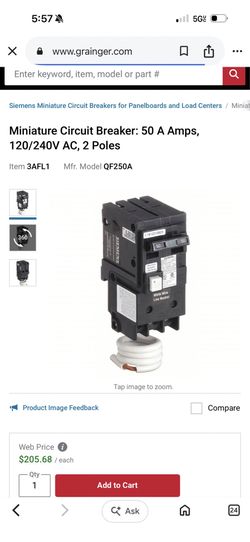 GFCI BREAKER 50 amps for car charger