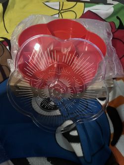 , Living Room Dried Fruit Fruit Candy Plate, Tea Table Snacks Nut Plate, Compartment With Cover New Year Fruit Plate