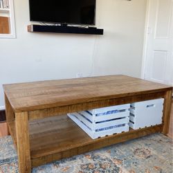 Hardwood Coffee Table And Side Tables