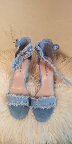 Blue jean wedge heels