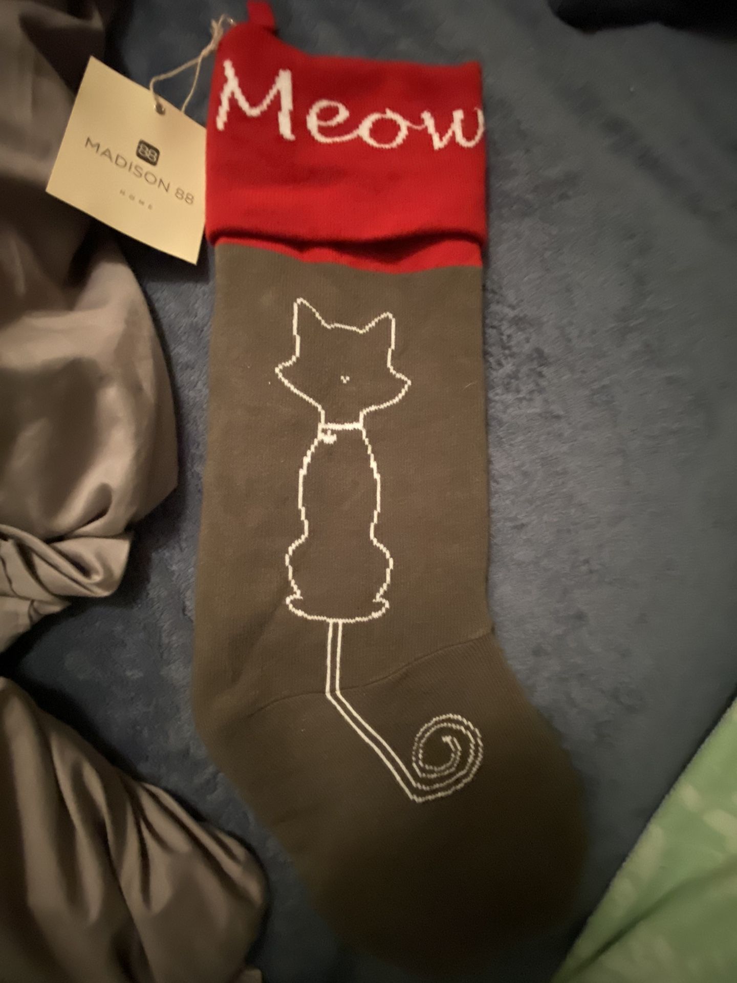 Knit Cat Christmas Stocking