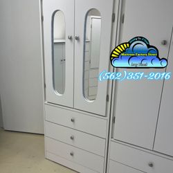 Tall Closet With Mirror White New Ropero Bonito Armoire 