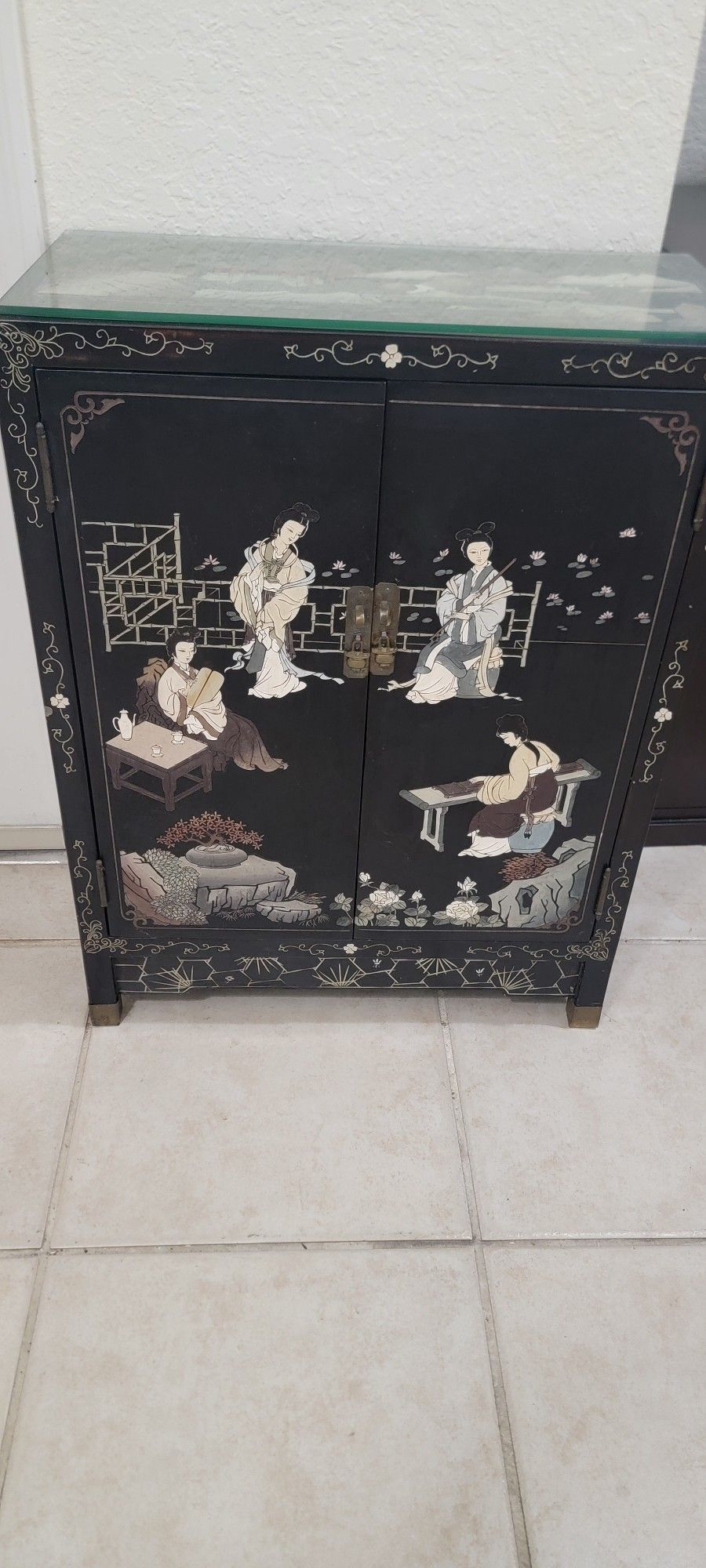 Vintage Oriental Wood Cabinet