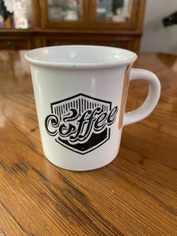 White with Black “Coffee” Mug - New but See Description