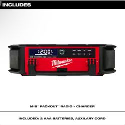 Milwaukee M18 Lithium-Ion Cordless PACKOUT Radio/Speaker with Built-In Charger
