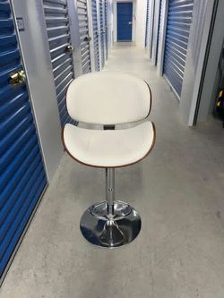 Modern Adjustable Bar Stool with Chrome Base