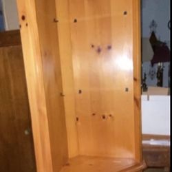 Beautiful Solid Wood Vintage Corner Unit With Light