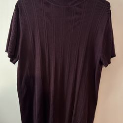 Sag Harbor Women's Ribbed Dark Purple Blouse xl