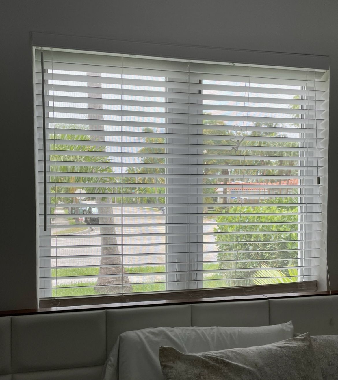 Barely Used White Faux Wood Blinds 54 X 64