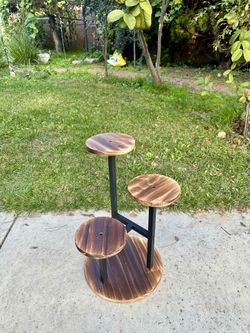 3 Tier Wood Flower Plant Stand Size 21" Tall  New condition 