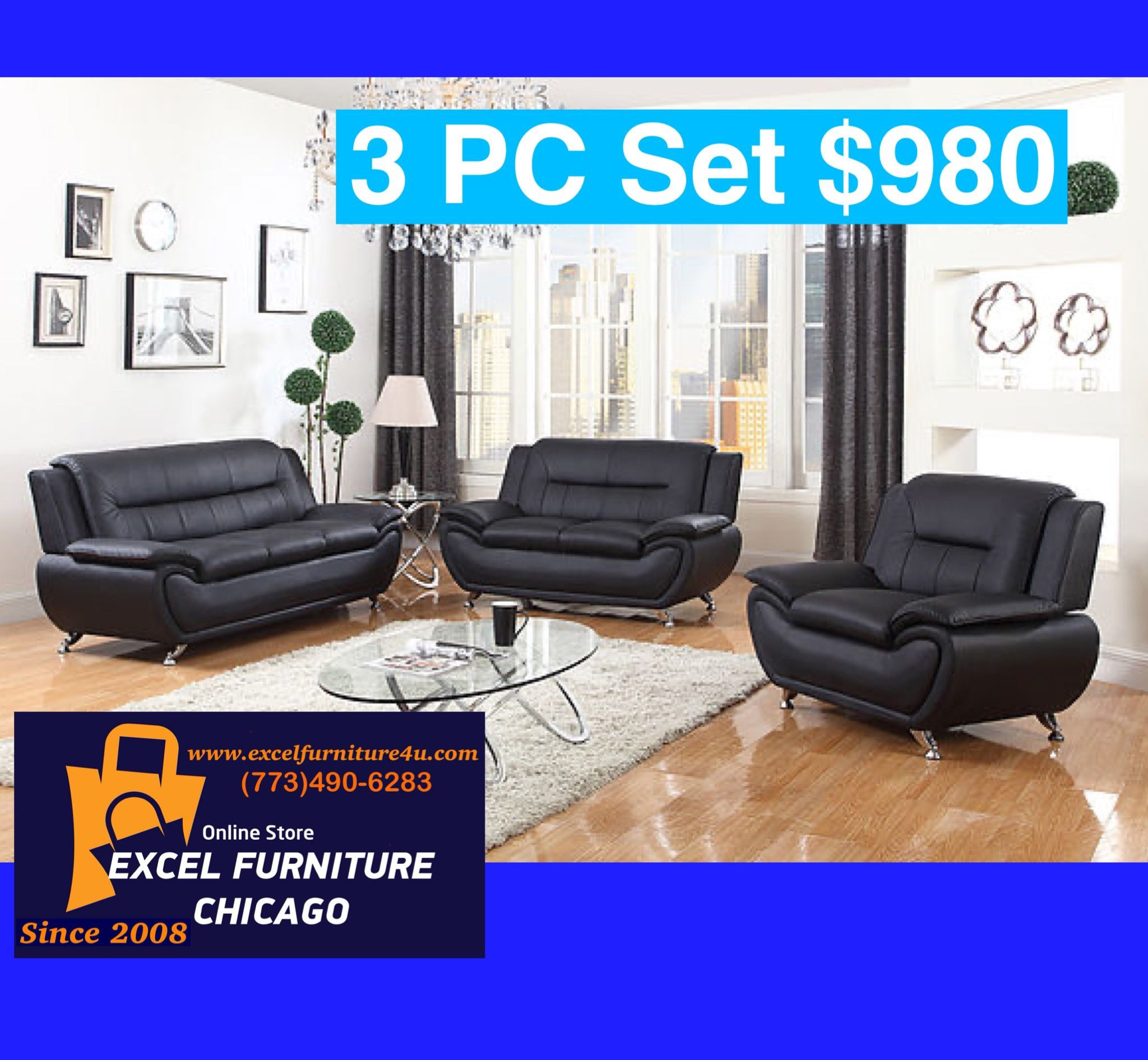 FREE DELIVERY💥Brand New 💥3PC Sofa, Loveseat, Chair Set