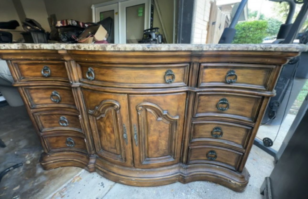 dresser wood and granite