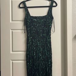 Long Glittery Slit Dress For Hoco/prom/party