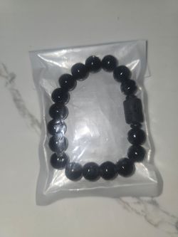 NEW BLACK OBSIDIAN STRETCH BRACELET