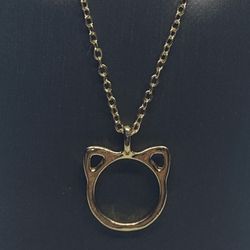 Fashion Gold Plate Purrfection Pendant Necklace 