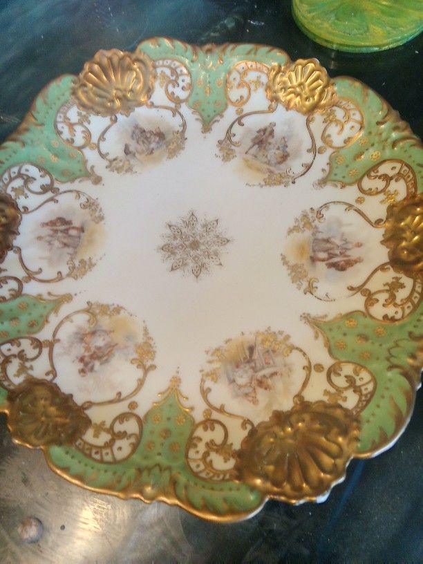 Antique Plates With Real Gold Leafing.