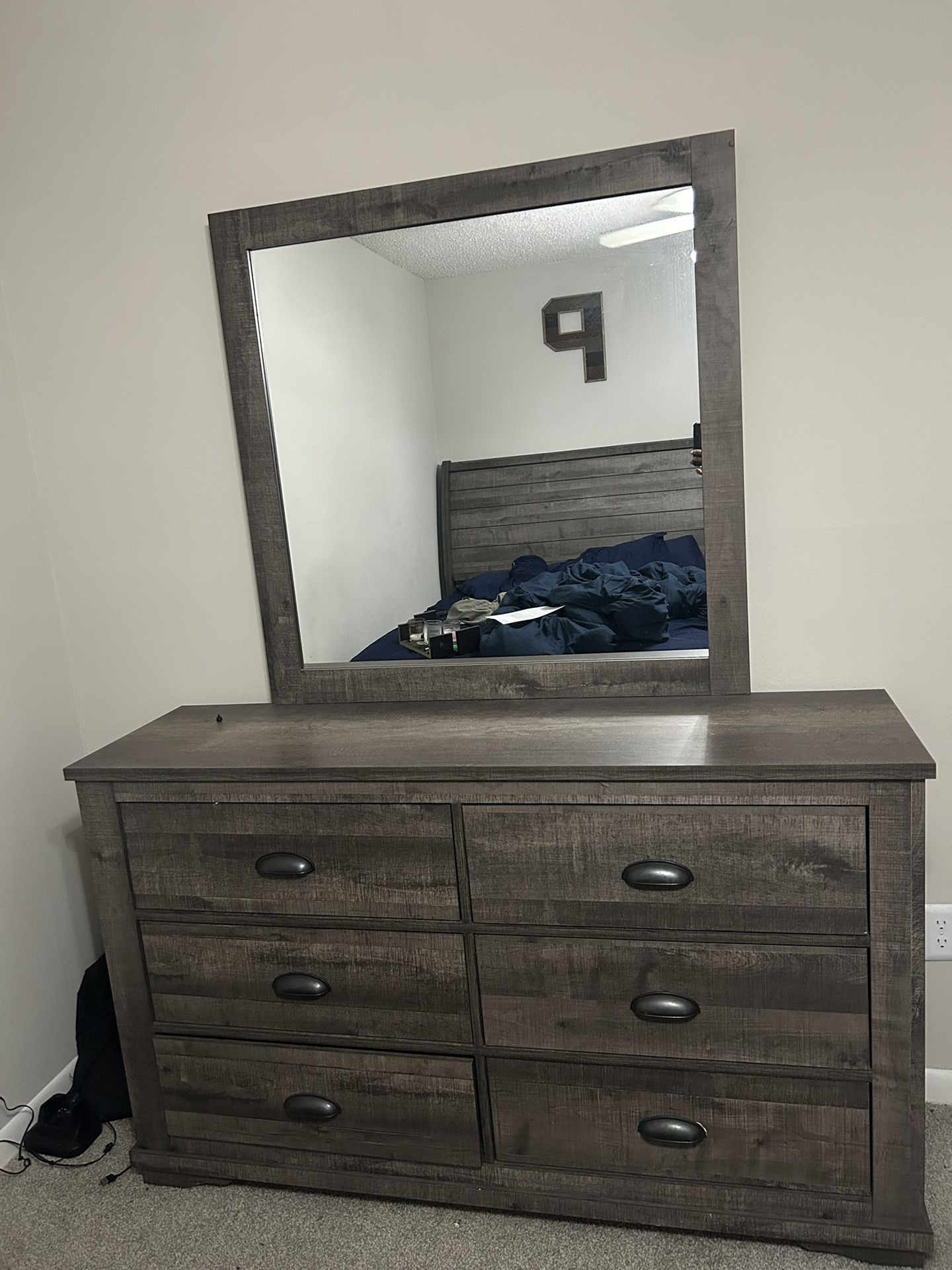 Dresser and Connected Mirror