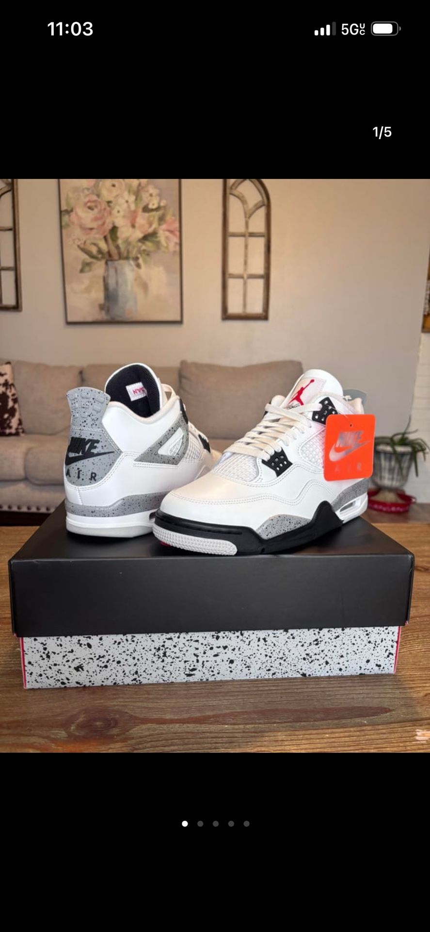 Jordan 4 white cement