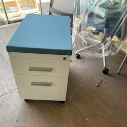 Steelcase Mobile Two Drawer  File Cabinet With Seat Cushion Brand New!