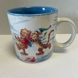 Winnie the Pooh's Winter Wonderland 1996 Walt Disney Coffee Mug Cup Ice Skating 