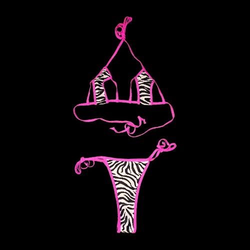 New Zebra Design 2-piece Thong Bikini Swimsuit Set