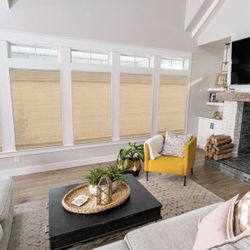 Home Decorations Collection Cut-to-Size Natural Cordless Light-Filtering UV Protection Bamboo Shades 45in. W x 48 in. L