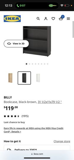 Black Ikea Billy Bookshelf