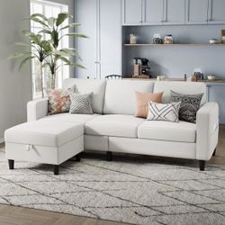 Beige Sectional Sofa and Couches for Living Room