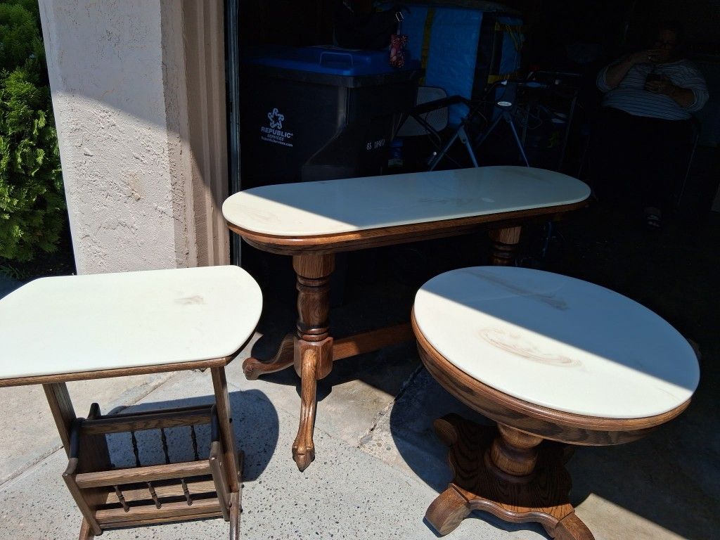 3 Pc. MARBLE TOP TABLES