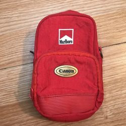 Vintage 1980s Canon Marlboro Camera Bag Nylon Camera Carrying Case with Strap Festival Bag 1980s 80s Point and Shoot Photography Photo