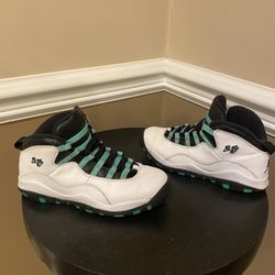 Nike Air Jordan 10 Retro 30th (GG) 705180-118 White Verde Mint Youth Size 7 Y