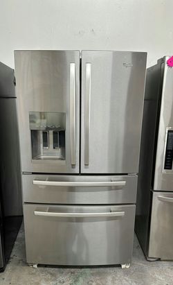 Whirlpool 4-Door Stainless Steel Fridge, Excellent Condition, EnergyStar