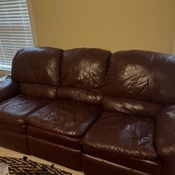 Leather Sofa  and Recliner Chair