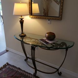 Iron and Glass Console Table