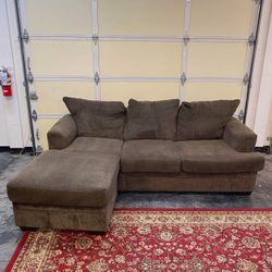 Brown L Shaped Sofa