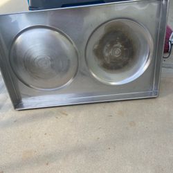 Portable, Stainless Steel Double Stove Girddle/ Comal 