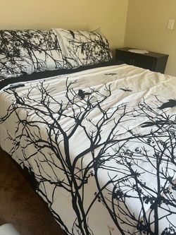 4 piece black head board & footboard bedroom set