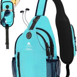BRAND NEW Water Resistant Crossbody Hiking Daypack/Chest Bag/Shoulder Bag with Chest Phone Holder for Men Women