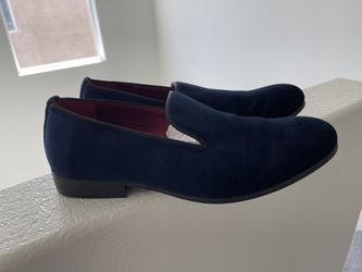 2 x Perry Ellis Navy Blue Velvet Loafers