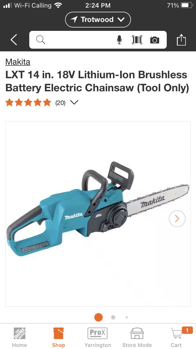 Makita 18V Chainsaw with charger