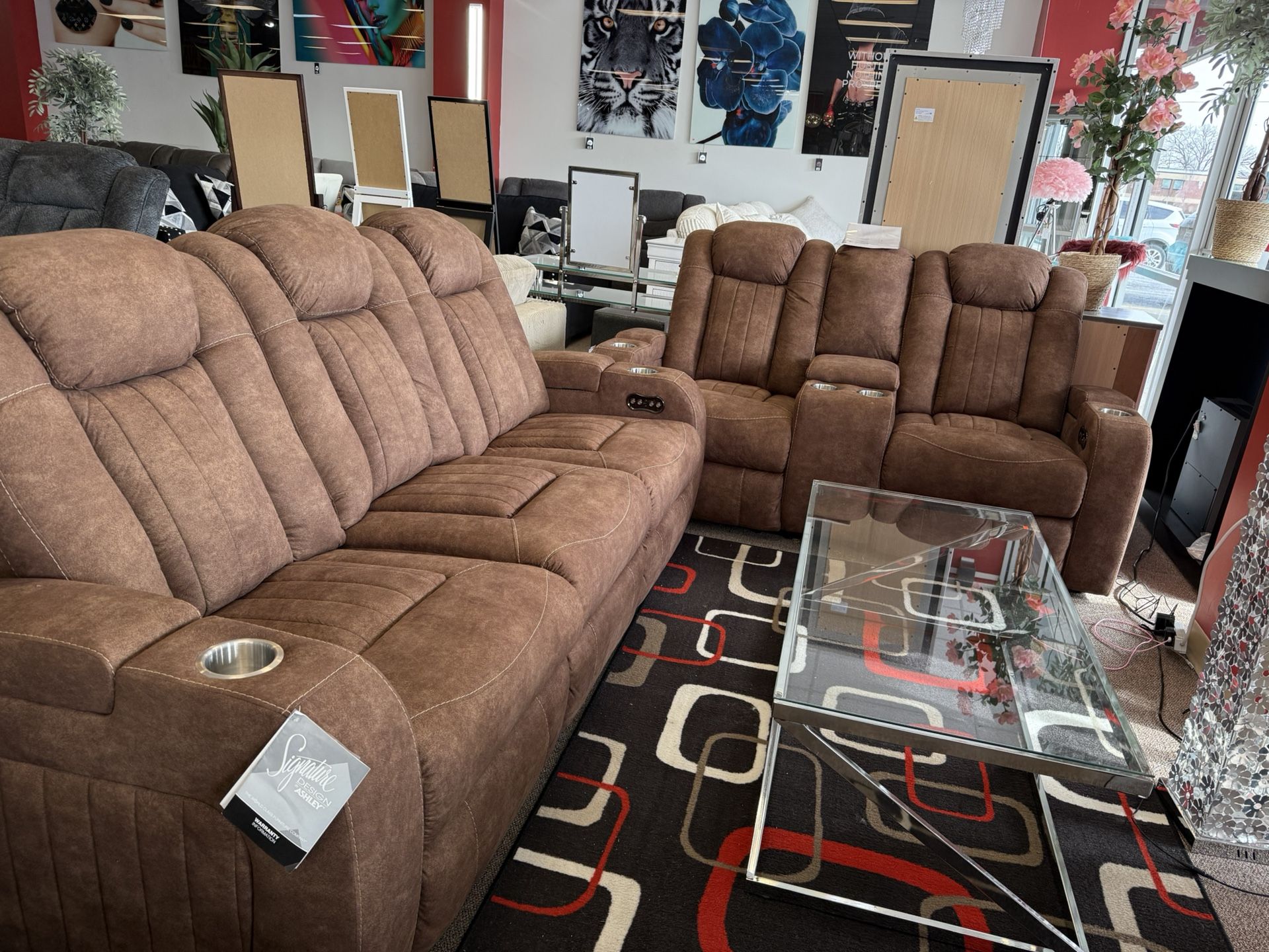 Power Reclinig Sofá And Love Seat