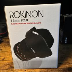 NEW Rokinon Full Frame Ultra  Wide Angle Lense/e Mount 