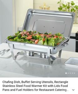 4-Pack Stainless Steel Chafing Dishes – Catering Buffet Food Warmers