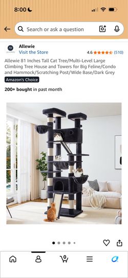 Unused, unopened 81” cat tree