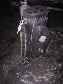 Black Golf Cart Bag with Multiple Pockets